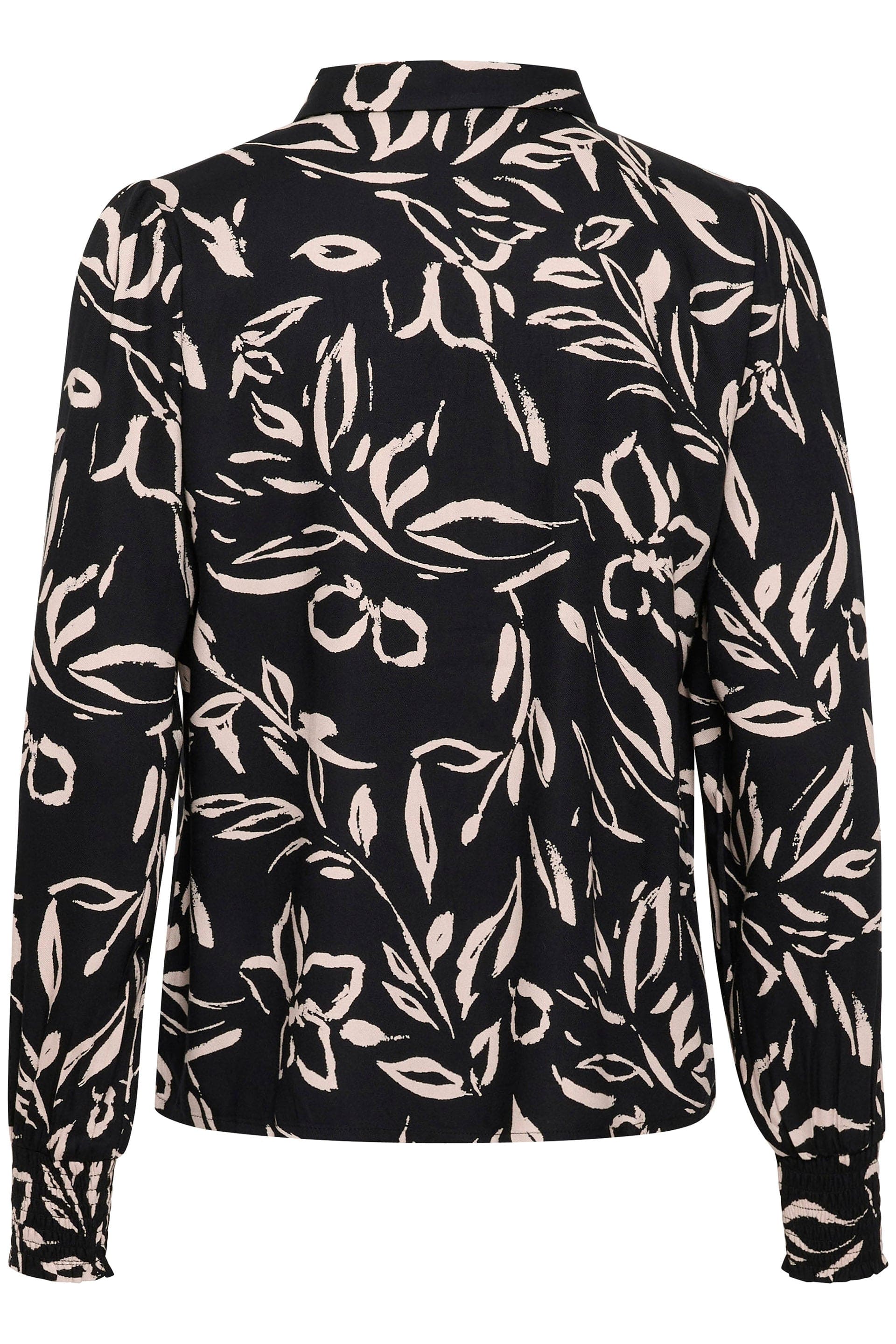 Kaffe Forrest Printed Shirt - Black/Sand Painted Flower