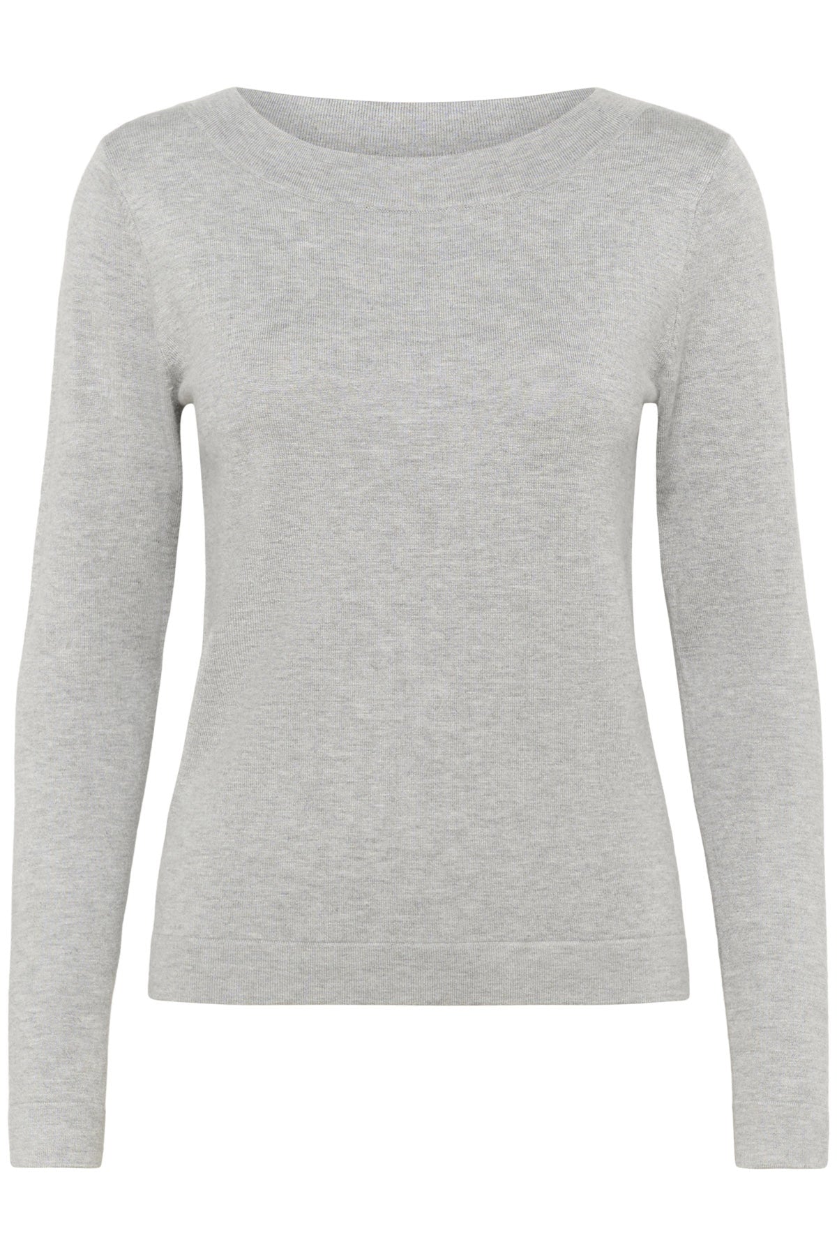Kaffe Lizza Fine Knit Jumper - Light Grey Melange