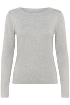 Kaffe Lizza Fine Knit Jumper - Light Grey Melange