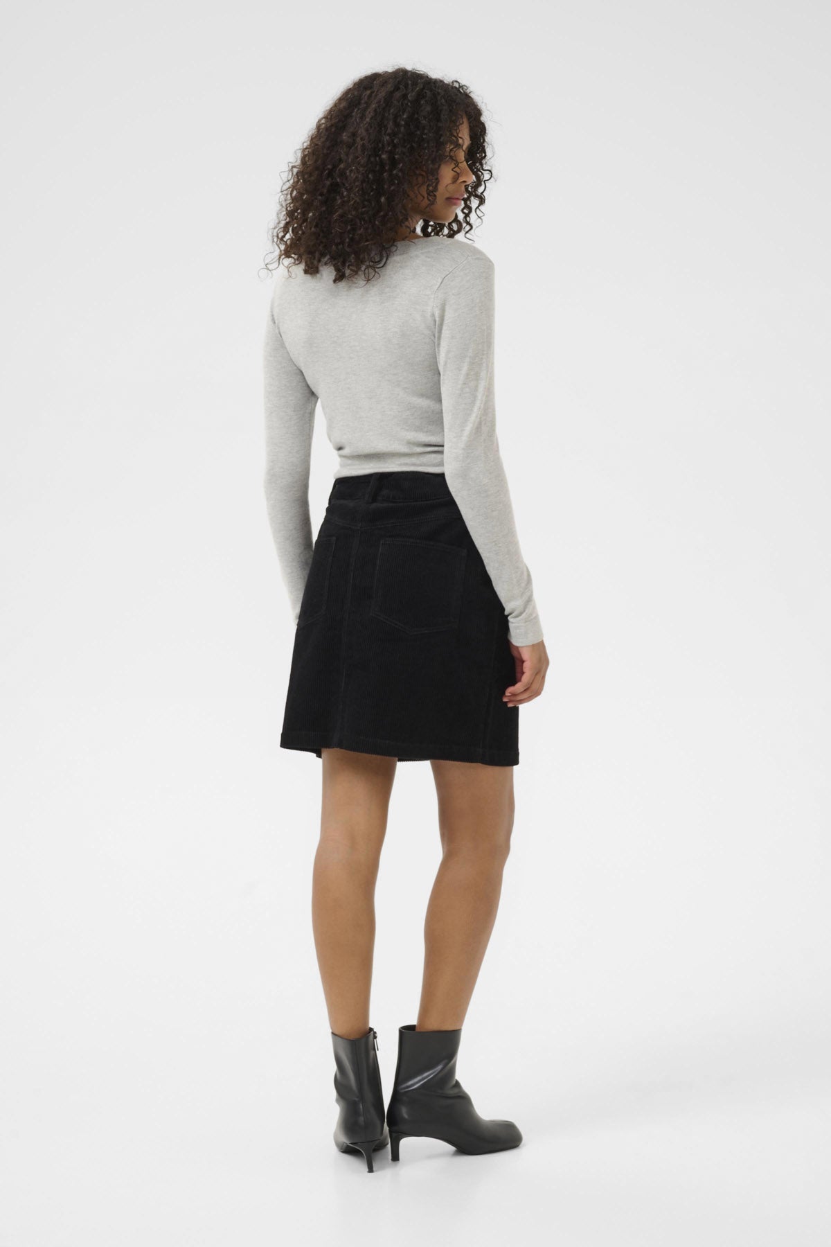 Kaffe Lizza Fine Knit Jumper - Light Grey Melange