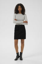 Kaffe Lizza Fine Knit Jumper - Light Grey Melange