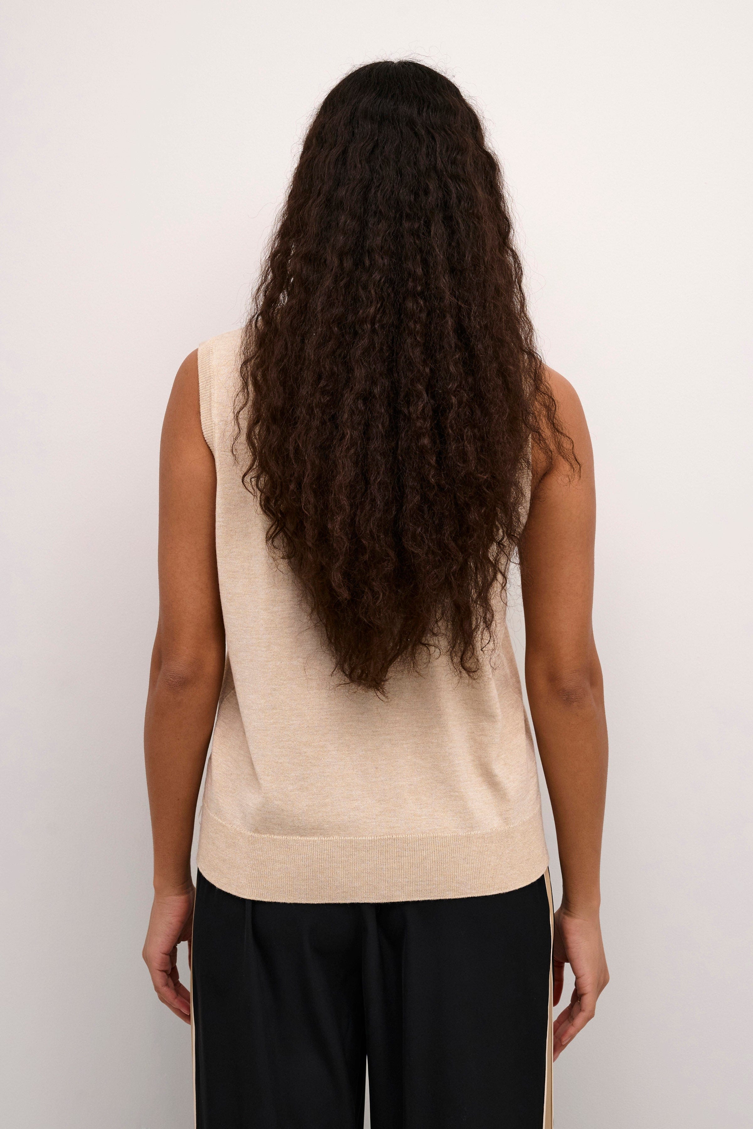 Kaffe Lizza Sleeveless Knit Top - Feather Gray Melange