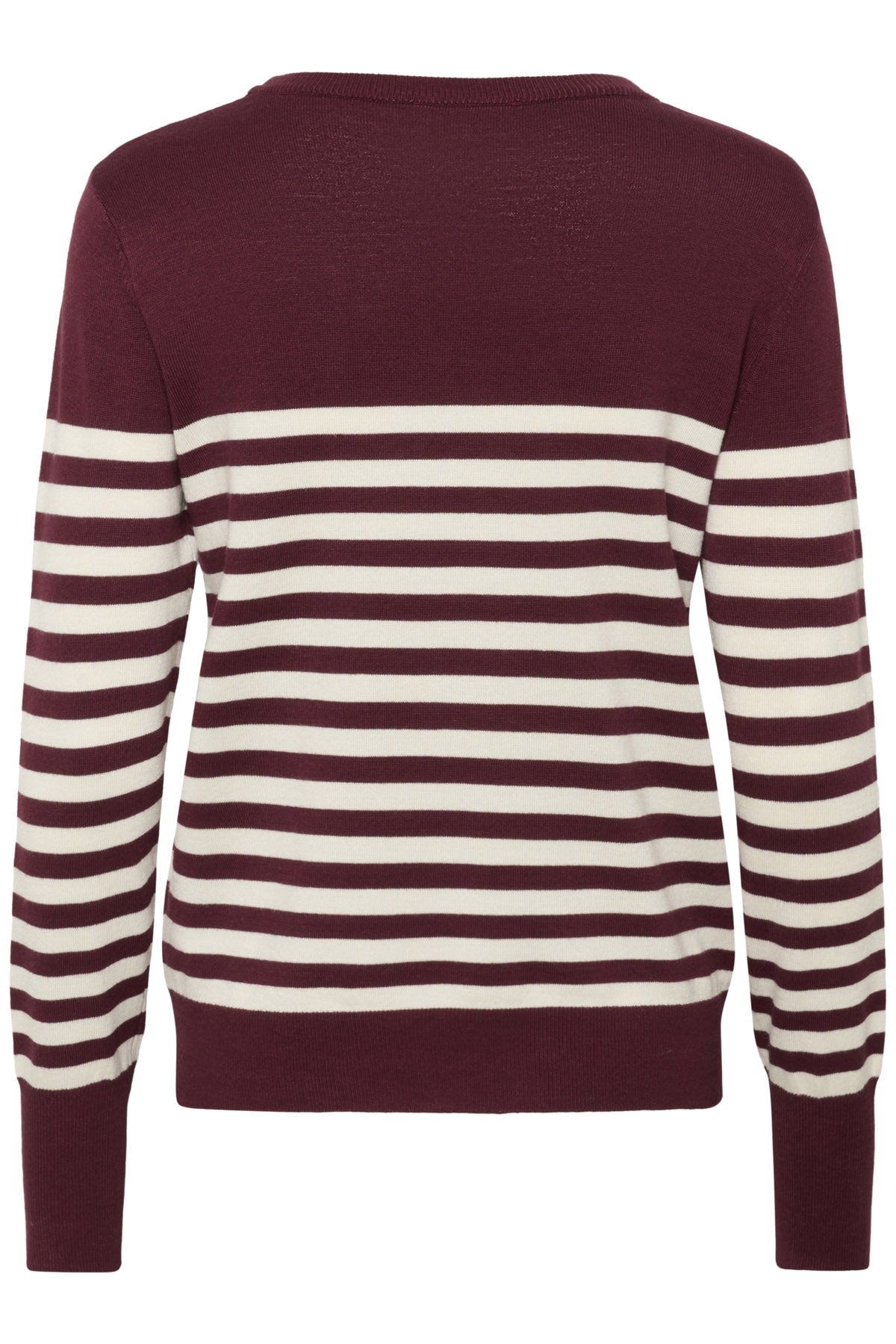 Kaffe Lizza Striped Knit Jumper - Windsor Wine/Turtledove