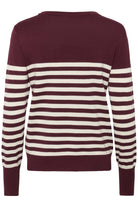 Kaffe Lizza Striped Knit Jumper - Windsor Wine/Turtledove