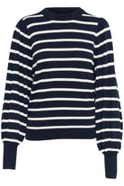 Kaffe Lizzy Stripe Knit Jumper - Midnight Marine/Chalk Stripe