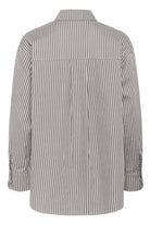 Kaffe Marianne Stripe Bow Embellished Shirt - Grey/White Stripe