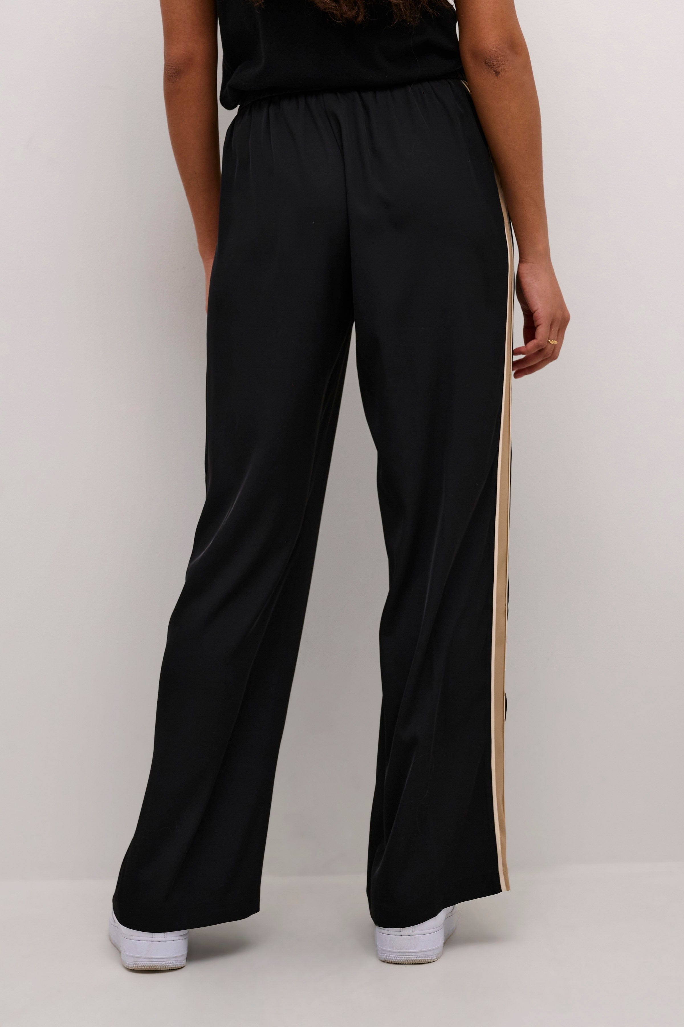 Kaffe Mille Side Stripe Trousers - Black Deep