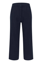Kaffe Naya Cotton Elasticated Waist Cropped Trousers - Midnight Marine