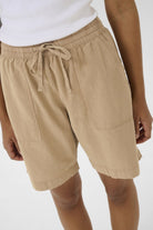 Kaffe Naya Cotton Elasticated Waist Shorts - Classic Sand