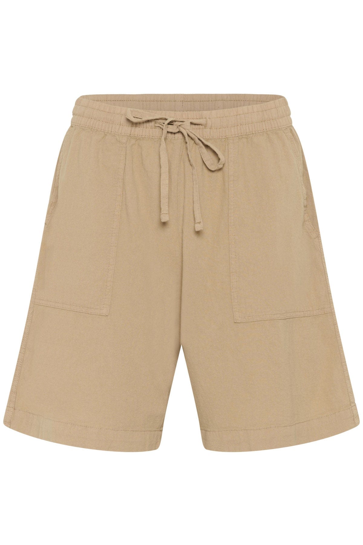 Kaffe Naya Cotton Elasticated Waist Shorts - Classic Sand