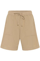 Kaffe Naya Cotton Elasticated Waist Shorts - Classic Sand