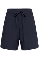 Kaffe Naya Cotton Elasticated Waist Shorts - Midnight Marine