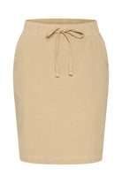 Kaffe Naya Cotton Elasticated Waist Skirt - Classic Sand