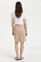 Kaffe Naya Cotton Elasticated Waist Skirt - Classic Sand