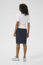 Kaffe Naya Cotton Elasticated Waist Skirt - Midnight Marine