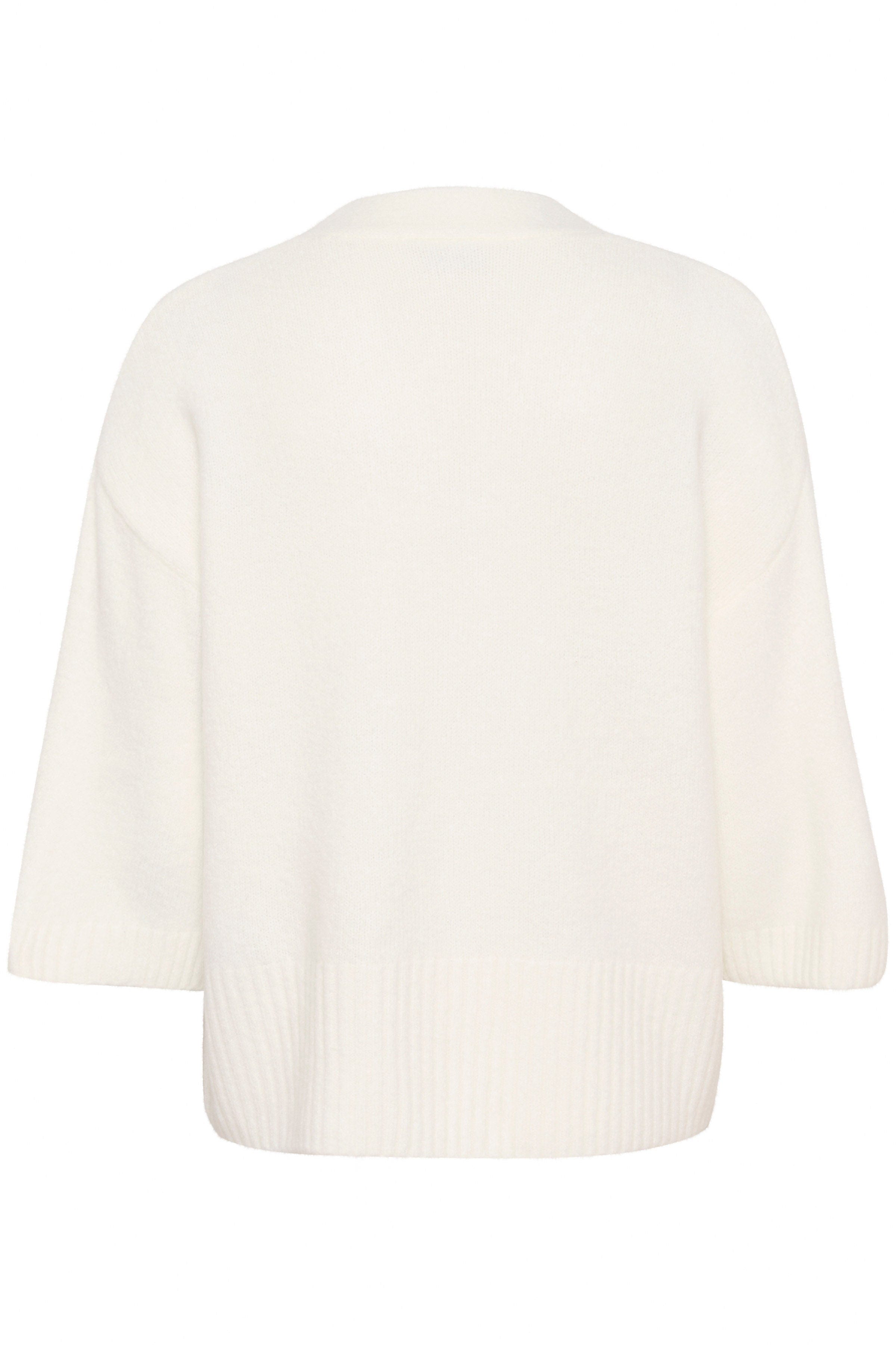 Kaffe Rosie Flower Embellished Cardigan - Chalk