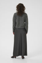 Kaffe Roxy Jewel Embellished Neck Cardigan - Grey Melange