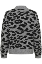 Kaffe Sandra Jumper - Light Grey Melange/Black Leopard