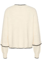 Kaffe Villi Contrast Knit Jumper - Chalk Melange
