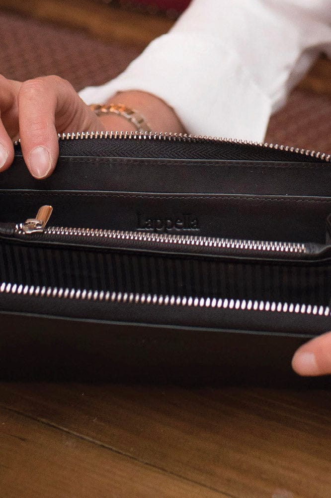 Lappella Emilia Large Leather Purse - Black 122_BLACK_OS