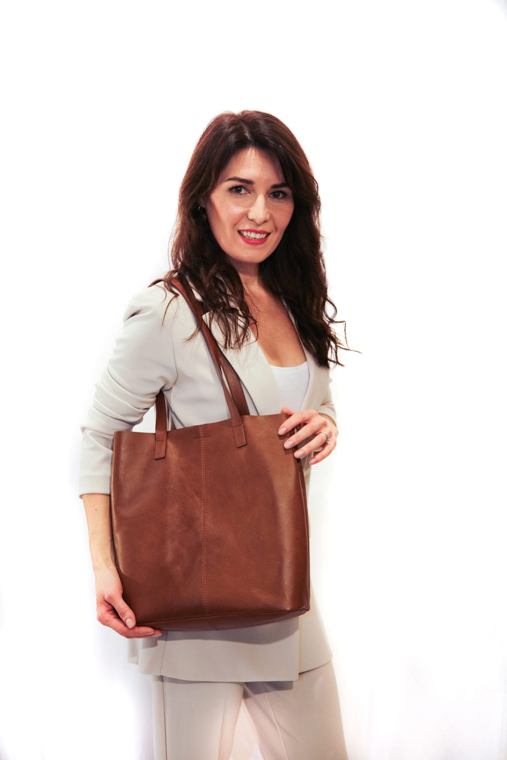 Lappella Susie Leather Shopper Bag - Tan 156_TAN_OS