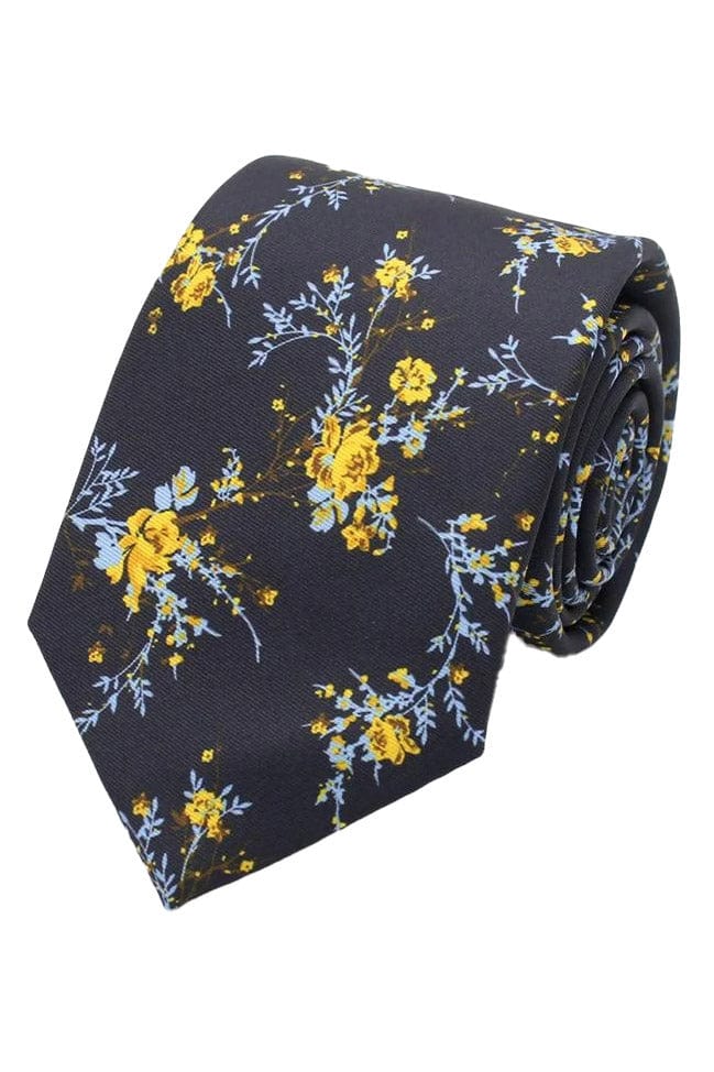 Lloyd Attree & Smith Delicate Floral Tie and Handkerchief Set - Navy SET4056_2_OS