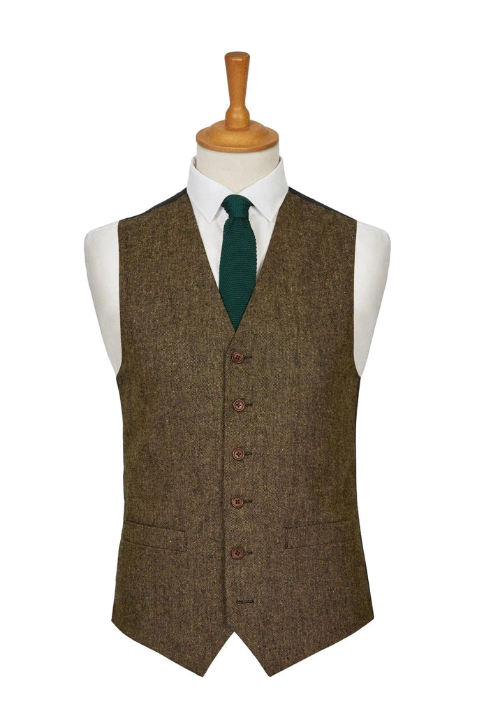 Lloyd Attree & Smith Donegal Tweed Waistcoat - Brown