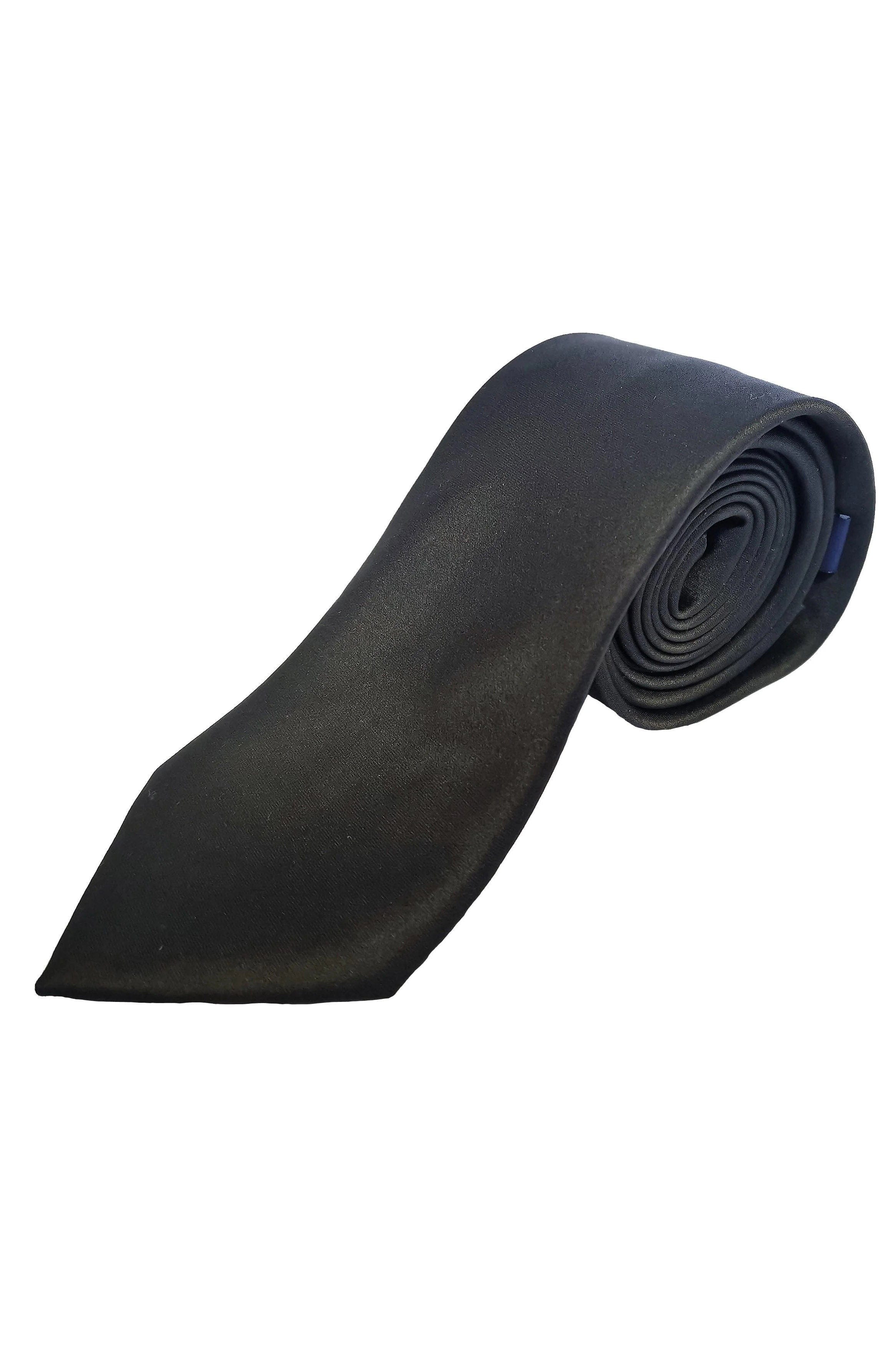 Lloyd Attree & Smith Essentials Satin Tie - Black T9000_1_OS