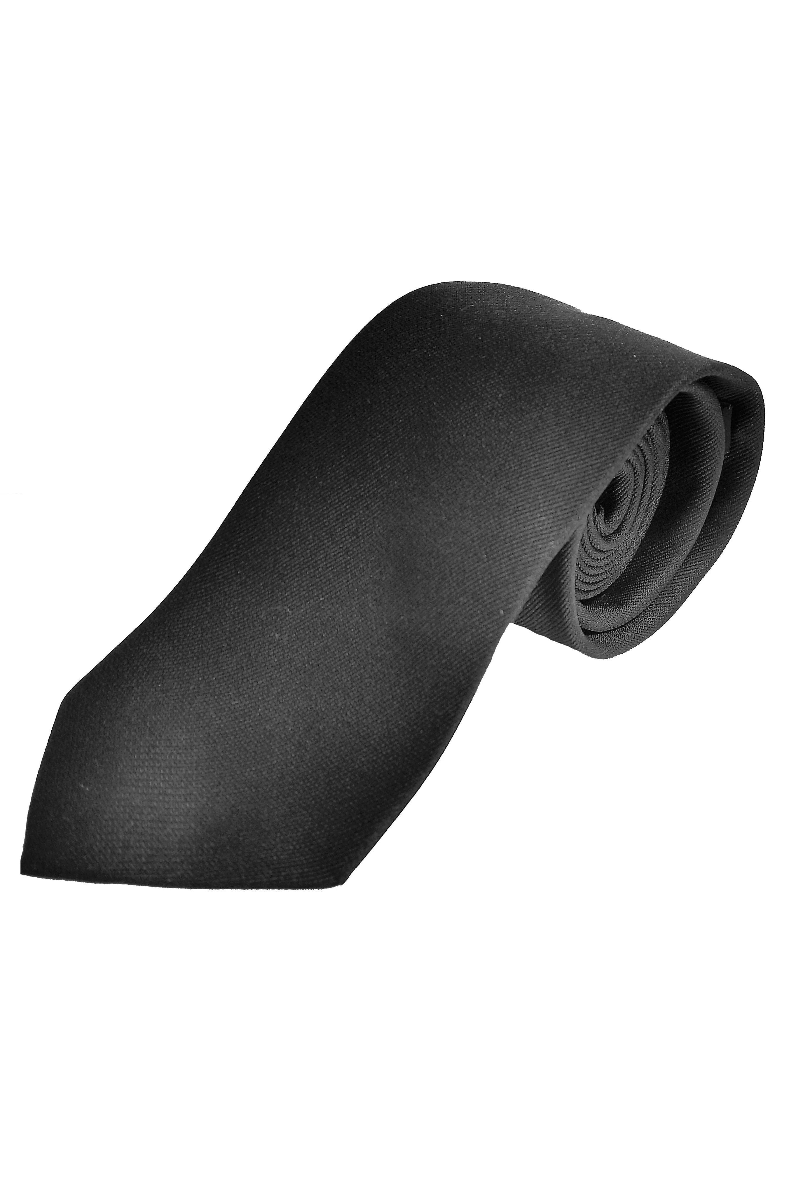 Lloyd Attree & Smith Fine Twill Plain Tie - Black T9000_2_OS