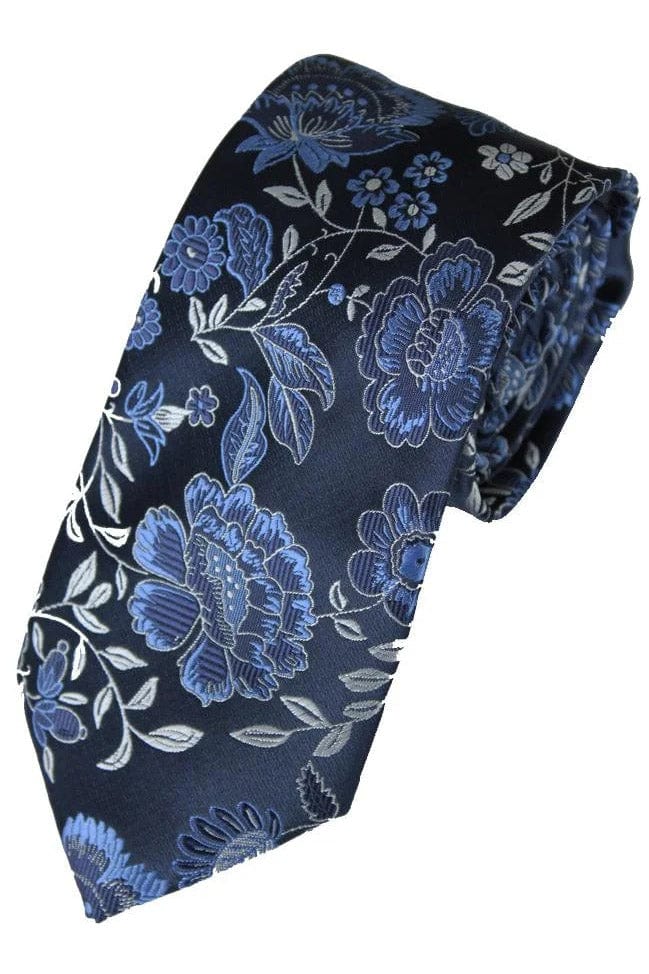 Lloyd Attree & Smith  Floral Tie - Blue F1629_1_OS