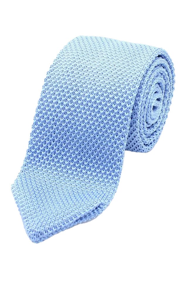Lloyd Attree & Smith Knitted Slim Tie - Light Blue K041_8_OS