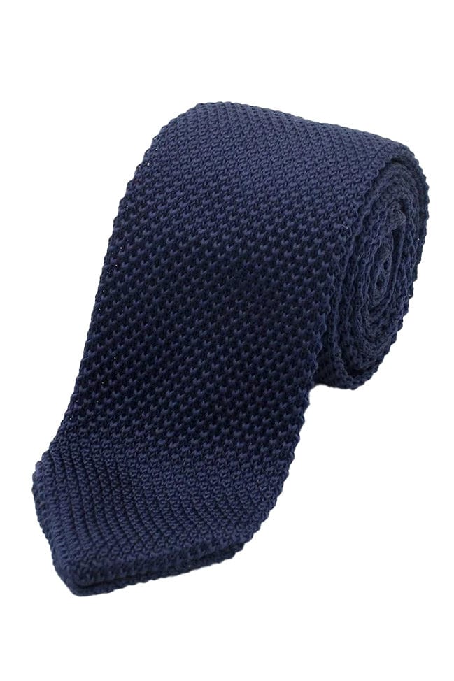 Lloyd Attree & Smith Knitted Slim Tie - Navy K041_1_OS