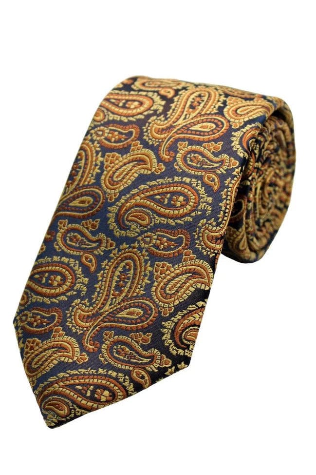 Lloyd Attree & Smith Paisley Tie - Yellow F1765_5_OS