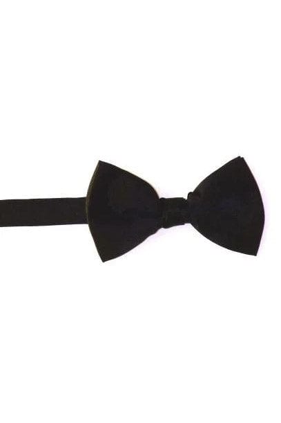 Lloyd Attree & Smith Plain Panama Weave Bow Tie - Black BB1801_1_OS