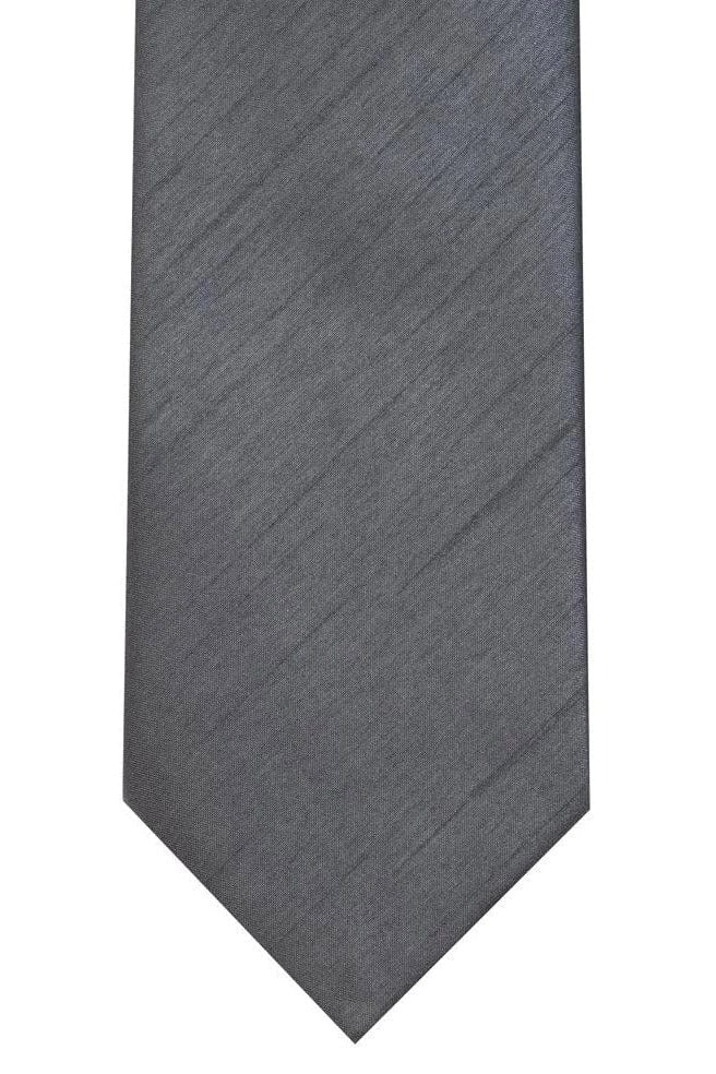 Lloyd Attree & Smith Plain Polyester Shantung Tie - Grey T1865_1_OS