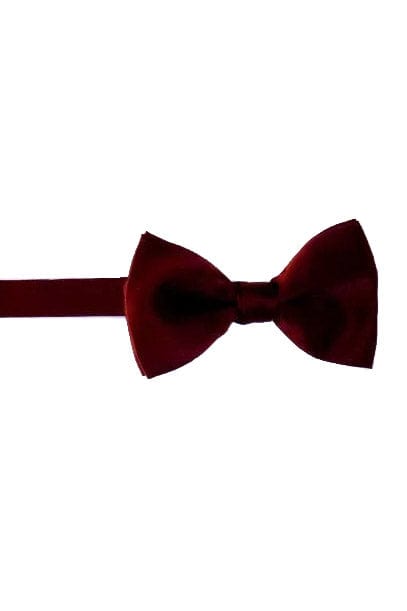 Lloyd Attree & Smith  Plain Satin Ready Tied Bow Tie - Wine BB1847_4_OS