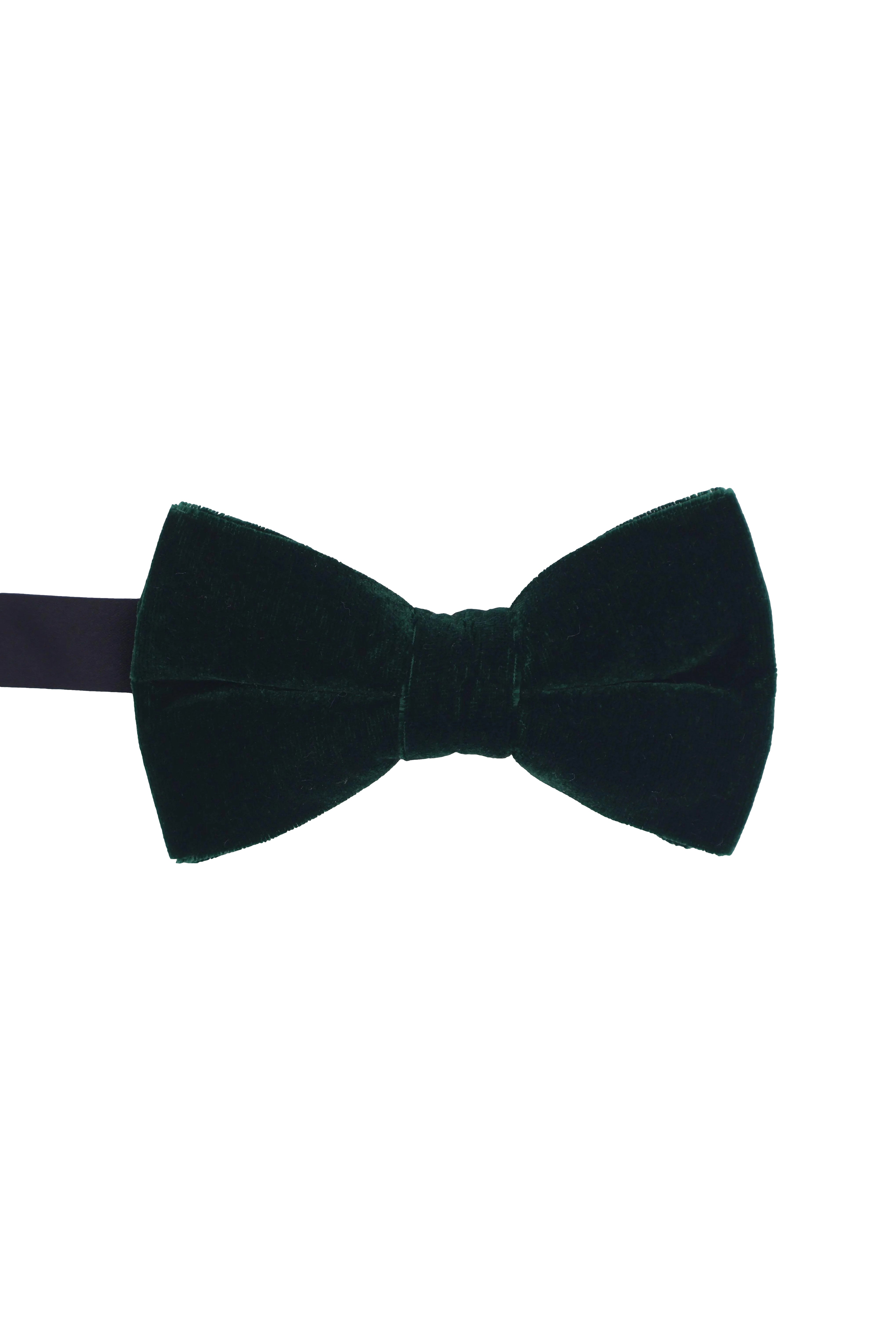 Lloyd Attree & Smith Velvet Ready Tied Bow Tie - Bottle Green B5500_3_OS