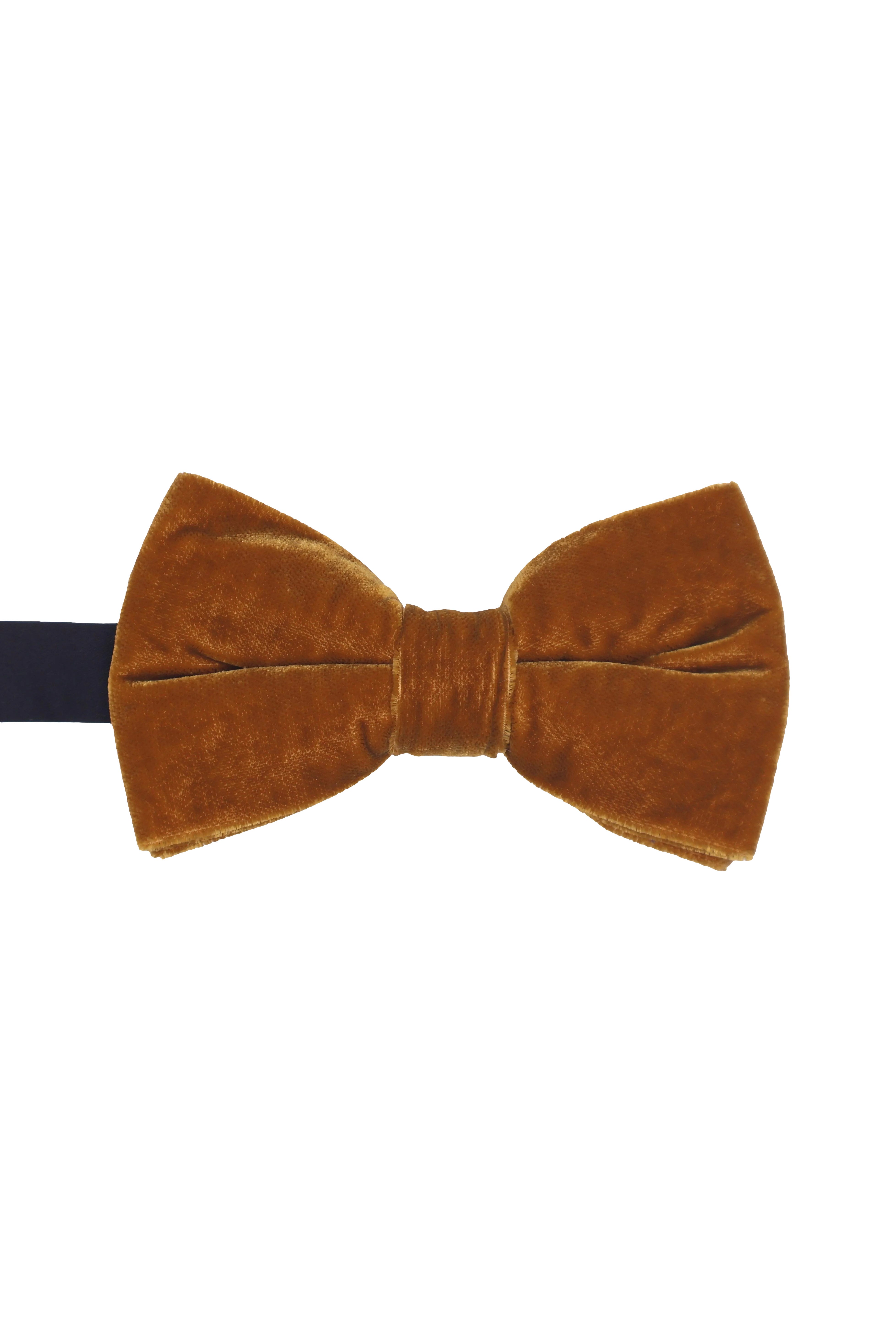 Lloyd Attree & Smith Velvet Ready Tied Bow Tie - Gold B5500_7_OS