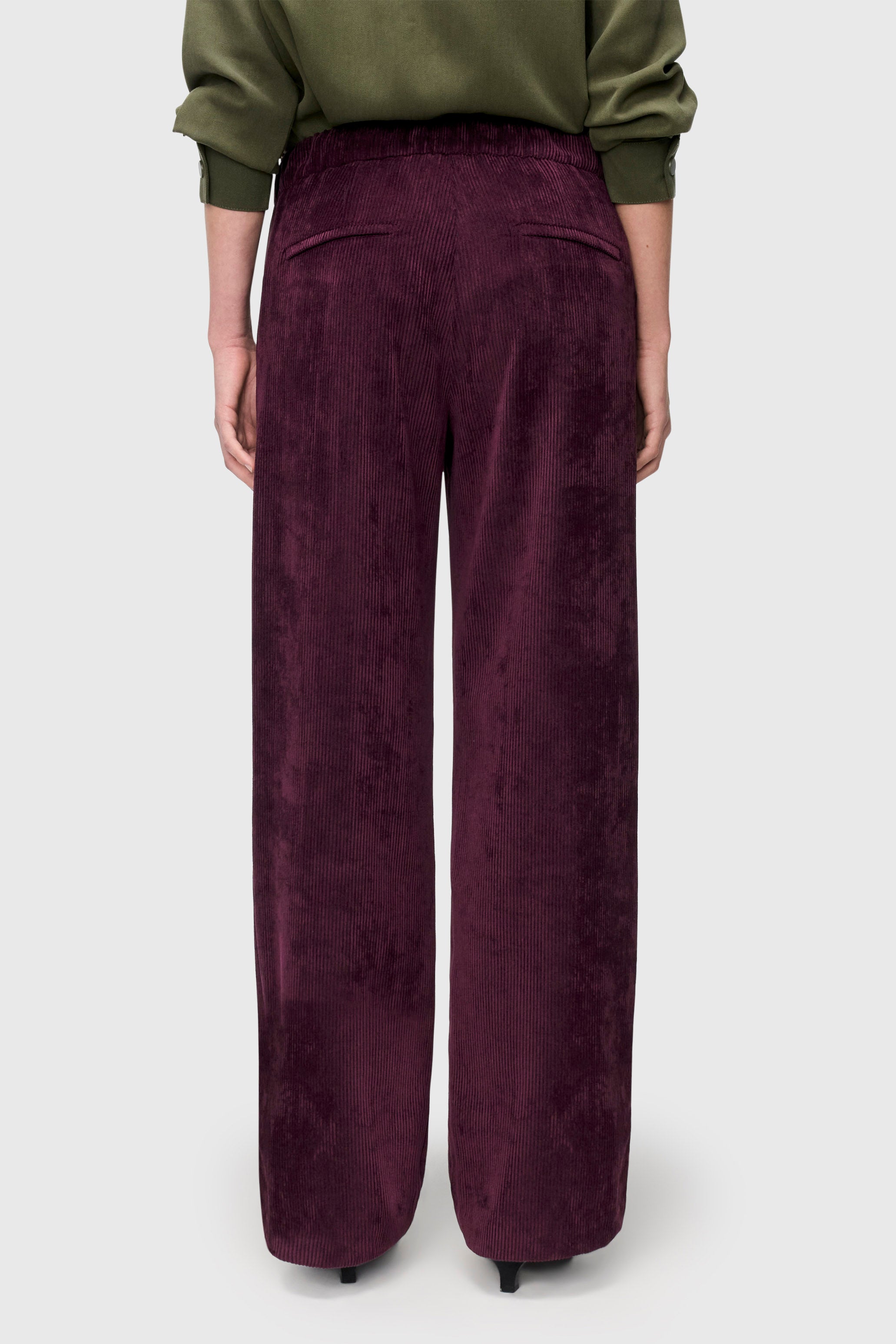 MAC Chiara Fluid Corduroy Trousers - Aubergine