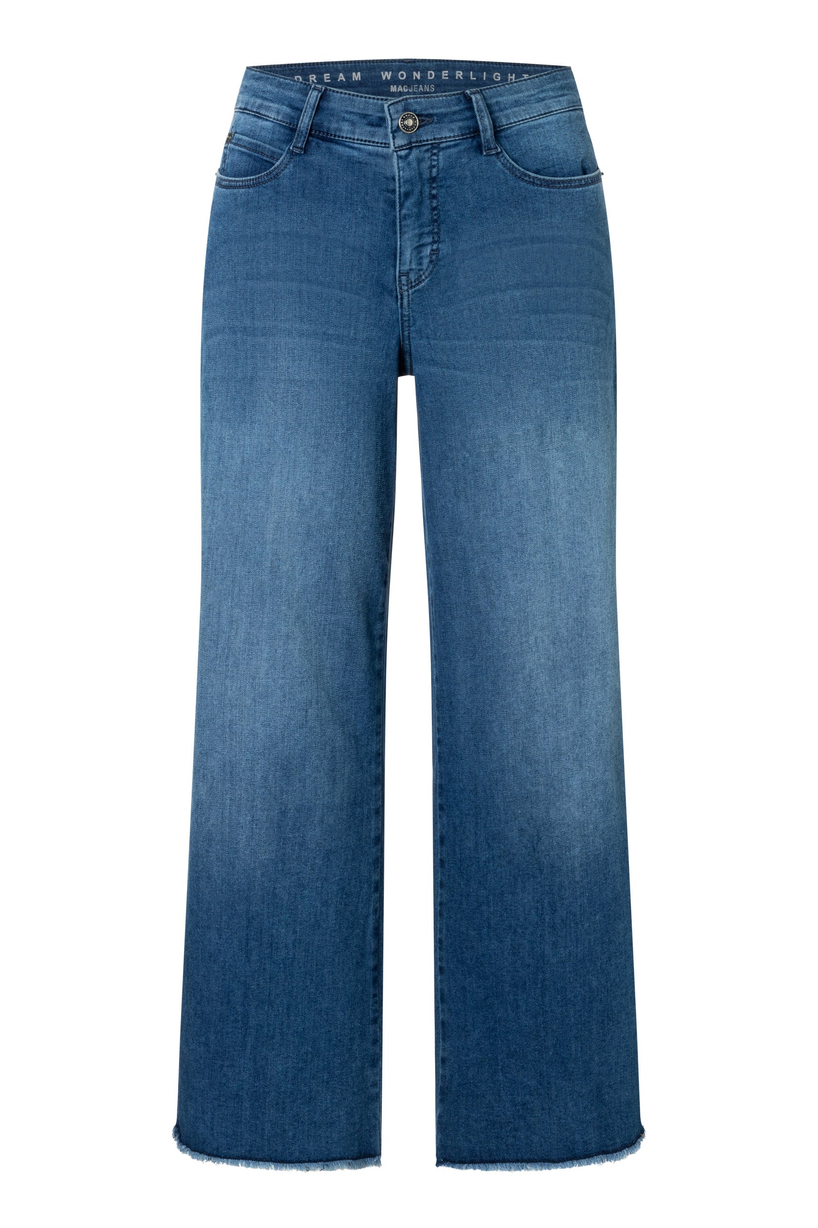 MAC Dream Wide Wonderlight Cropped Jeans - Storm Blue Authentic Wash