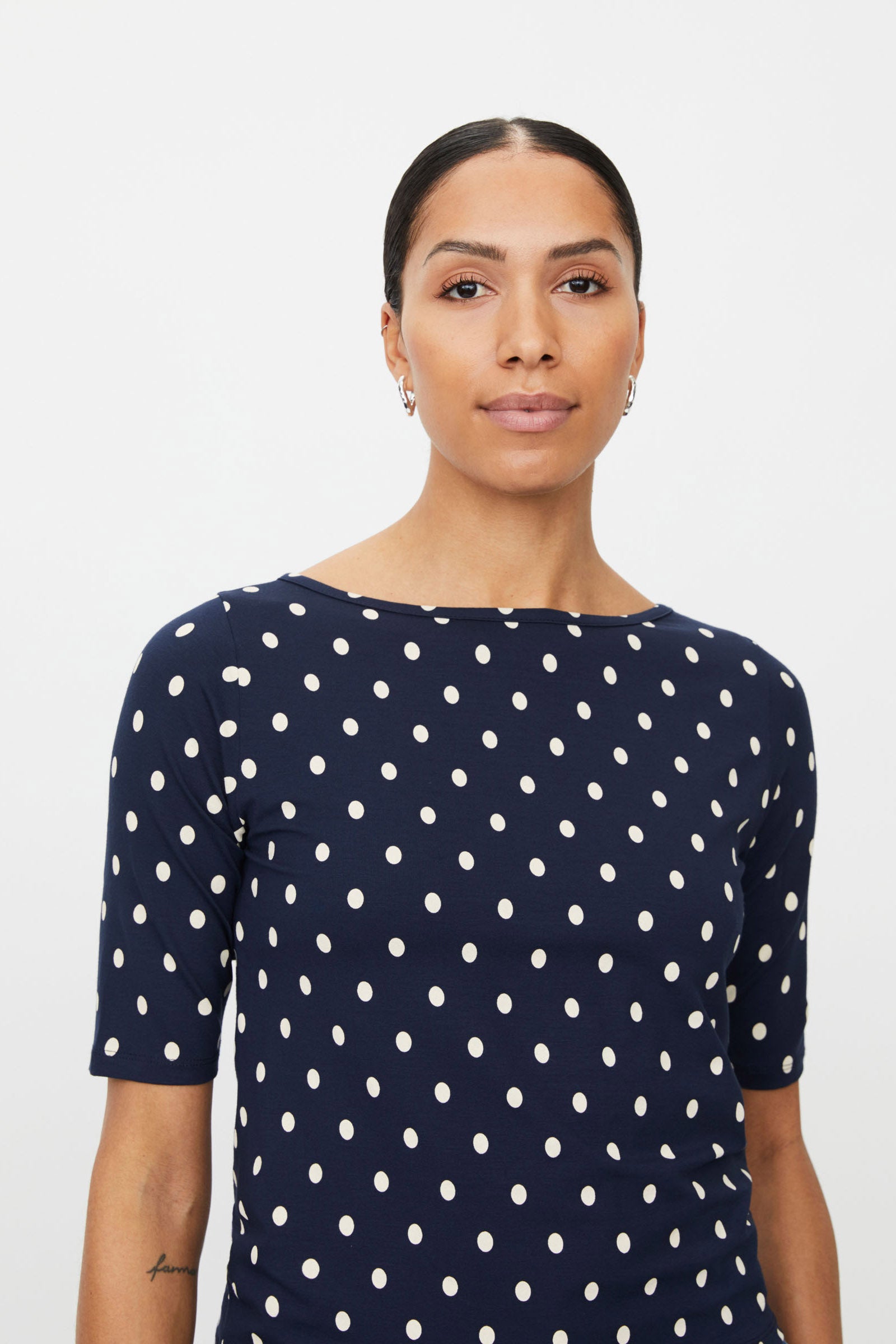 Masai Bavessa Polka-Dot Top - Navy Blazer