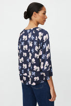 Masai Benika Regular 3/4 Sleeve Top - Navy Blazer
