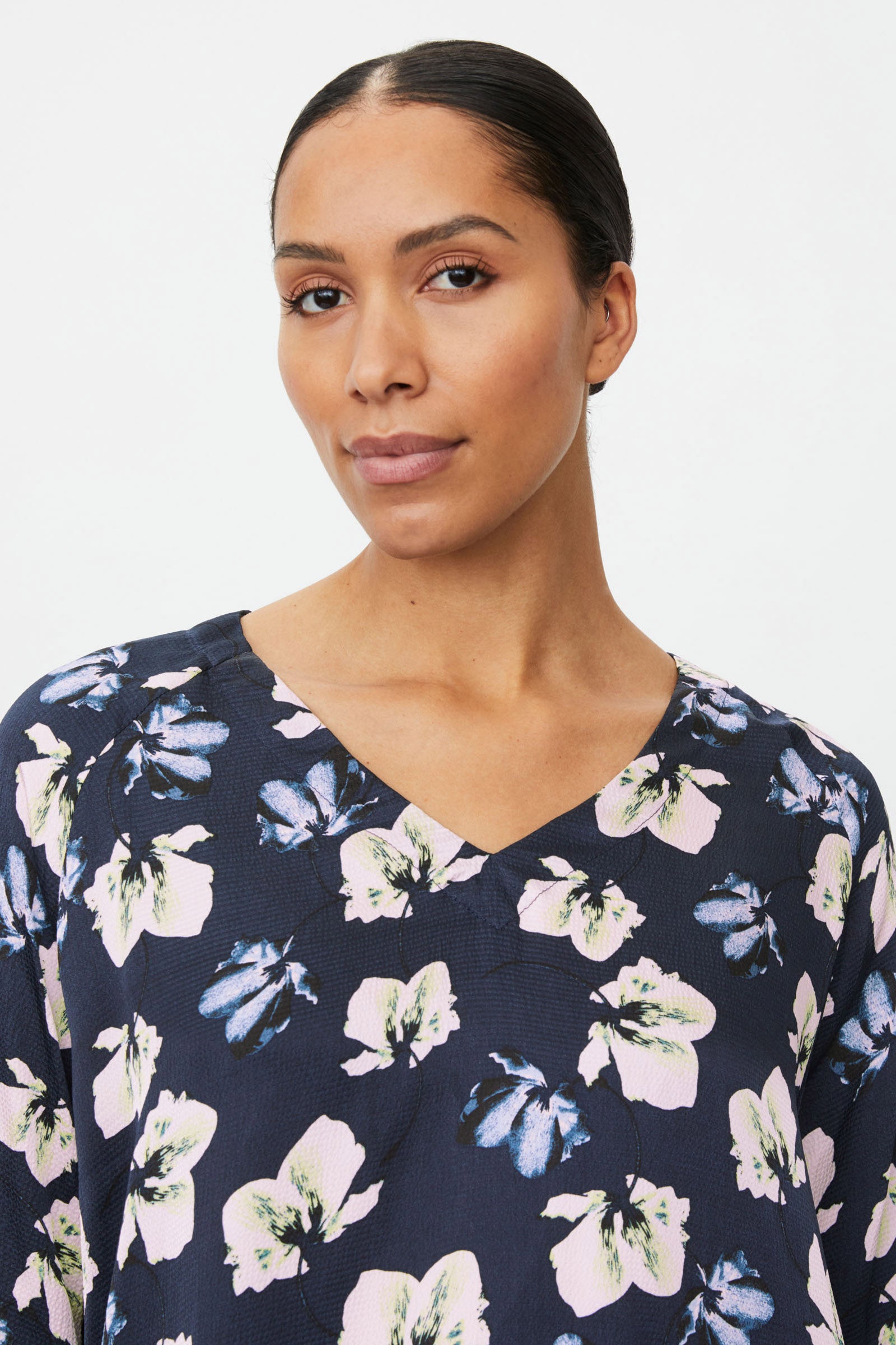 Masai Benika Regular 3/4 Sleeve Top - Navy Blazer