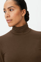 Masai Brooklyn Jersey Turtleneck Top - Slate Black