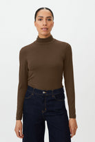 Masai Brooklyn Jersey Turtleneck Top - Slate Black