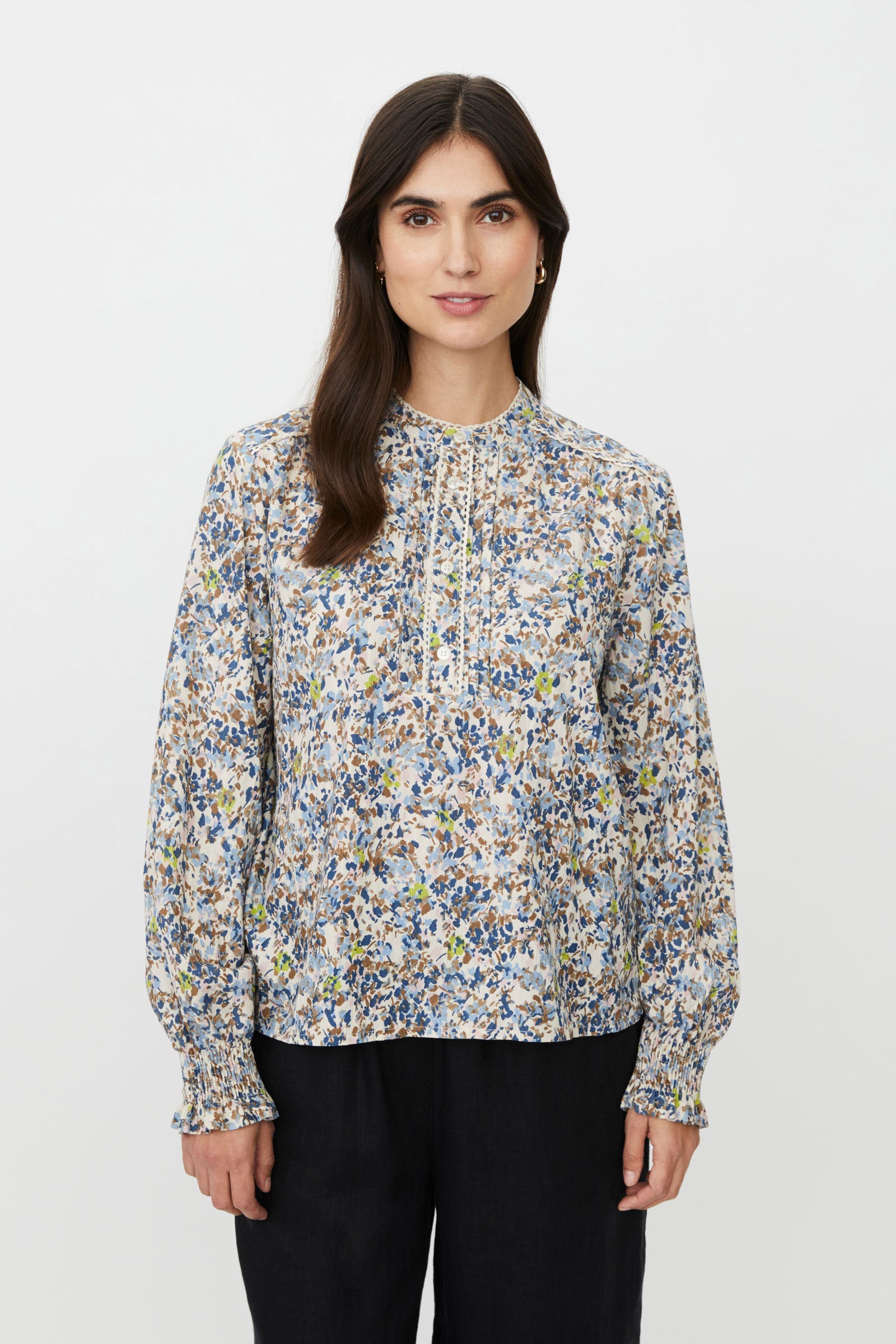 Masai Dionelle Floral Detail Blouse - Placid Blue