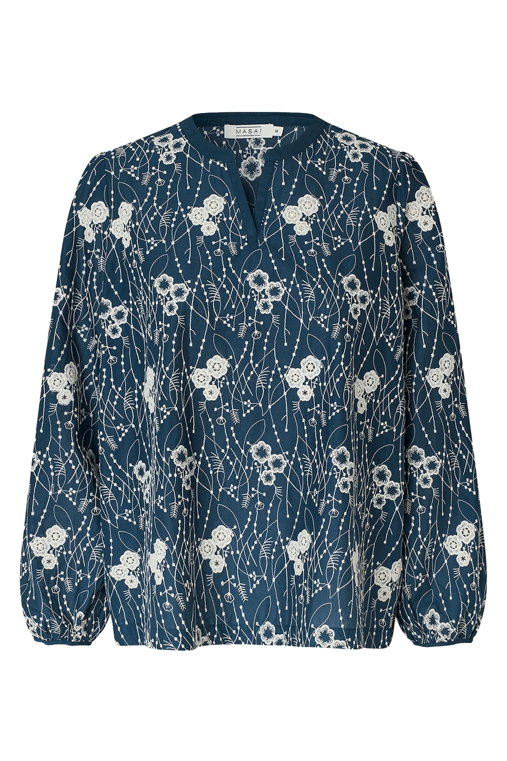 Masai Dixie Embroidered Blouse - Sargasso Sea