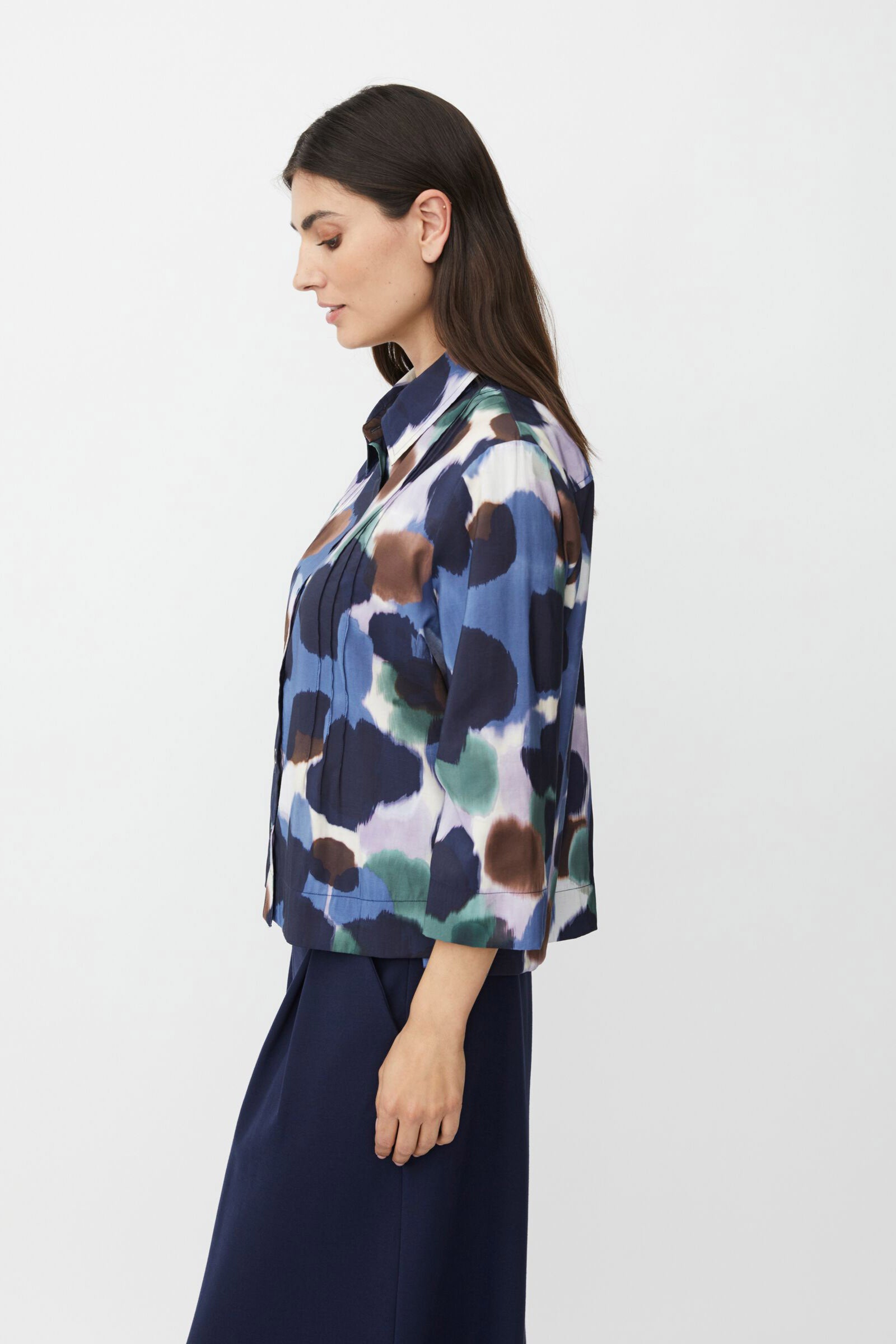 Masai Ibilisan Printed Shirt - Navy Blazer