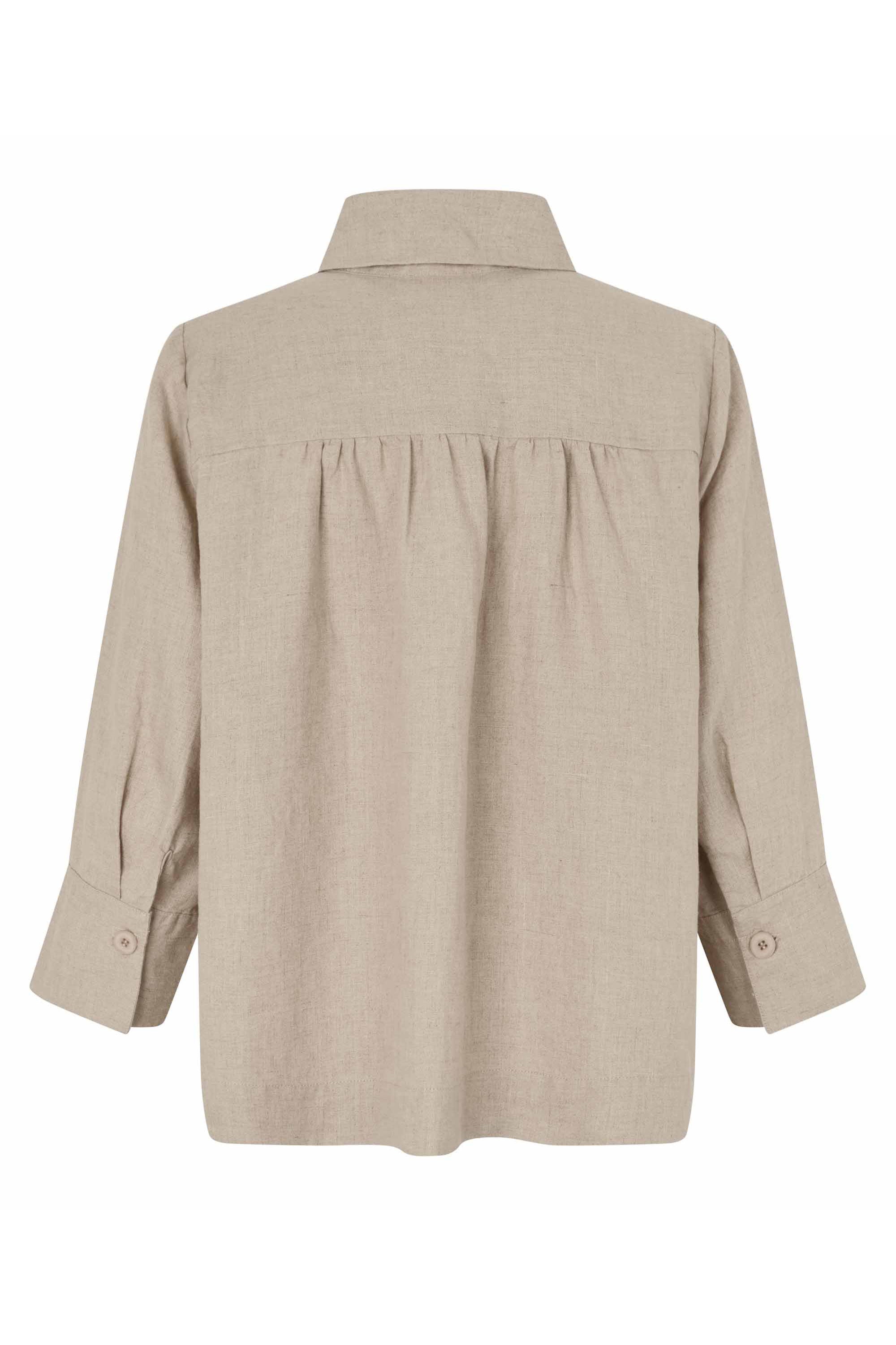 Masai Idakai Linen 3/4 Sleeve Shirt - Natural