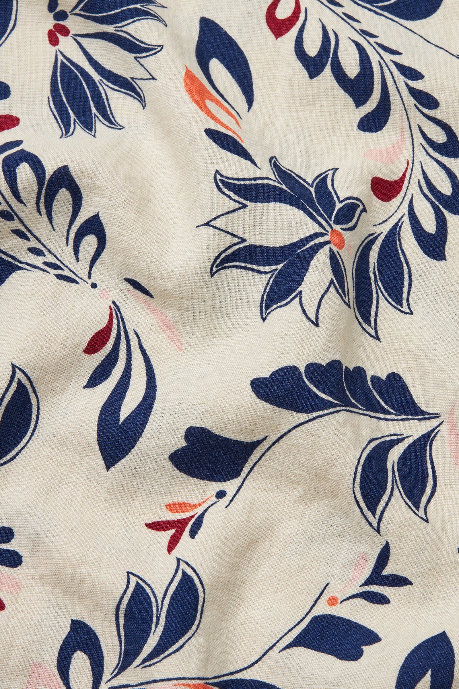 Masai Indorias Floral Linen Blend Shirt - Medieval Blue